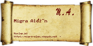 Migra Alán névjegykártya